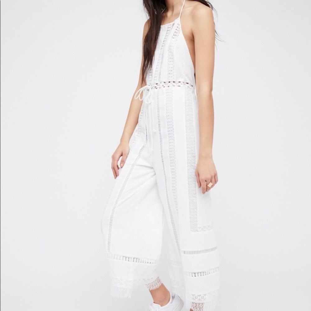 Free People White Sydney Sky Jumpsuit